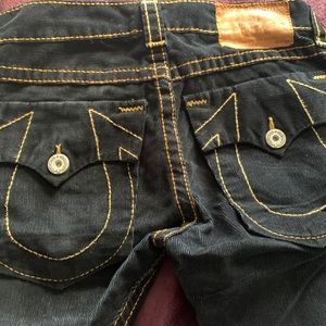Black and tan true religion corduroys